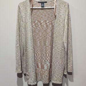 Gold With Shimmers Open-Front Sweater, L